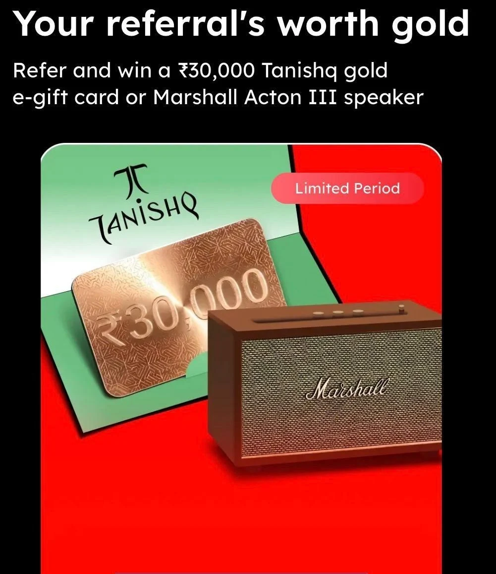 BIG Loot🔥🔥🔥 : Get FREE ₹30000 Tanishq Gold GiftCard Or Marshall Action III