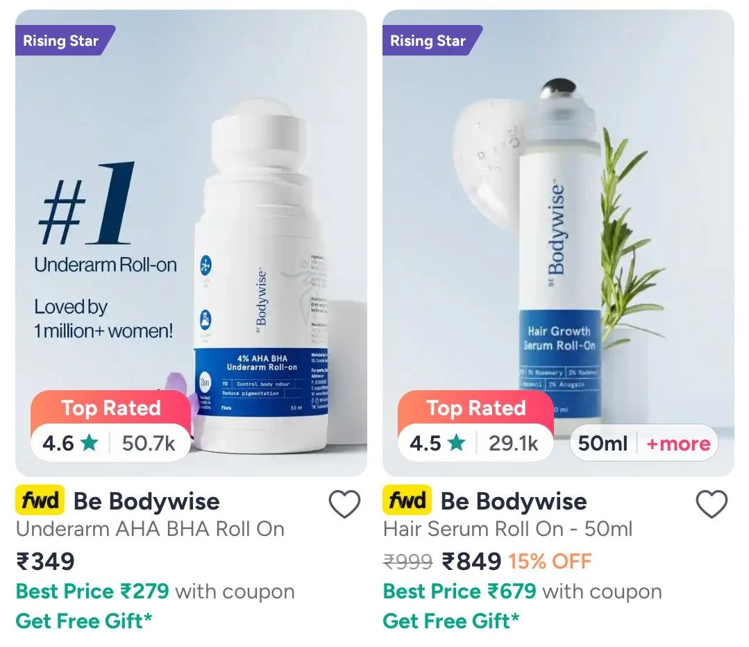 Myntra | 🔥Be Bodywise: Upto 60% Off + Free Mini SA Bodywash and Urea Lotion Above 499/-