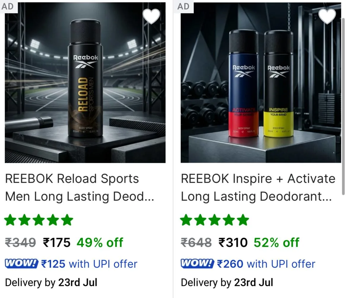 Reebok Deodorants starting at Rs.175