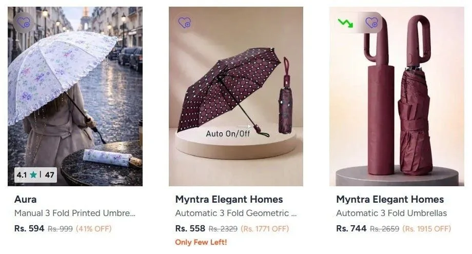 Myntra | Umbrella Starting at 465/-  + Additional Coupon