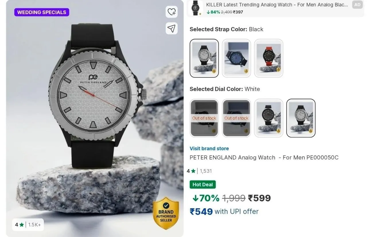 Peter England Analog Watch at ₹599