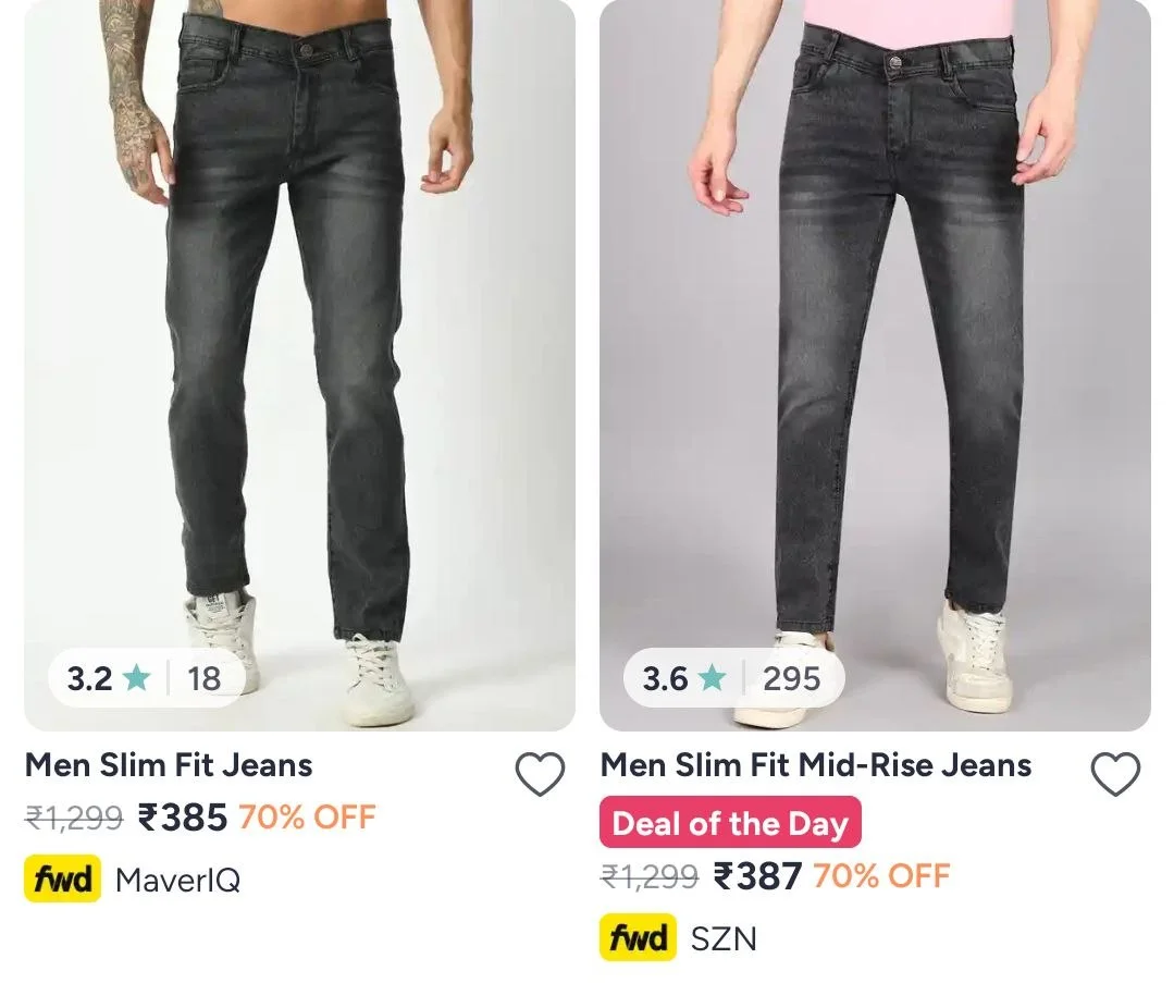 Myntra | Jeans under 399- https://myntr.in/b0Jp8f