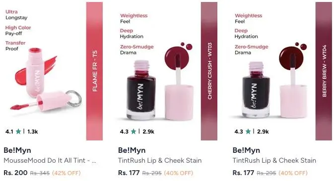 **Myntra : Upto 50% off on Be!Myn Beauty Products + Apply Coupons ** 🔥🔥