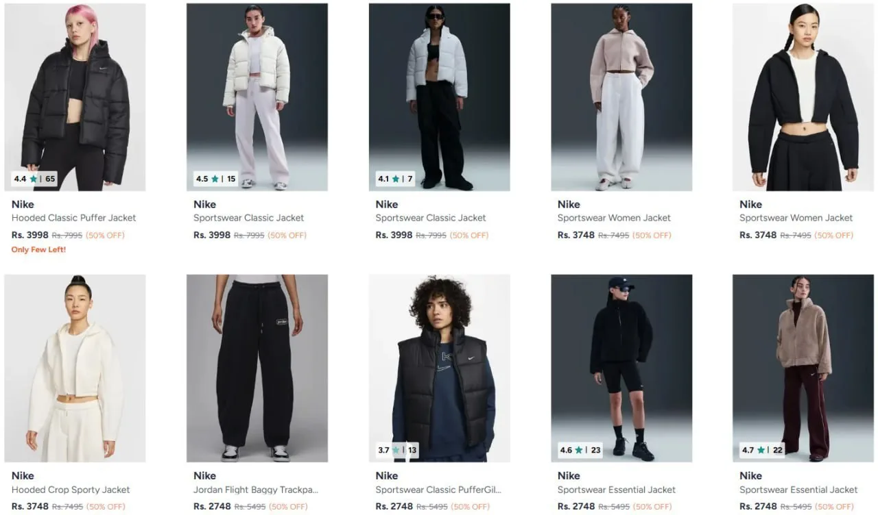 Upto 50% Off On Nike Clothing.