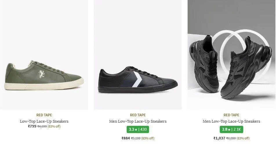 Ajio | Red Tape Shoes at Upto 83% Discount
