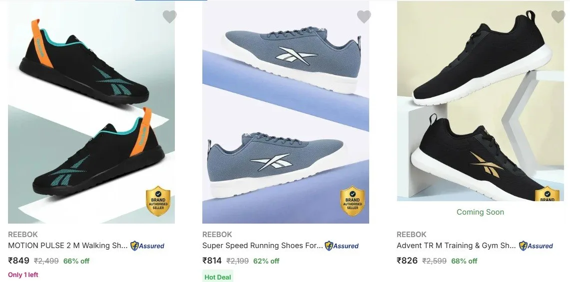 **Flipkart | Upto 68% Off - Reebok Shoes**