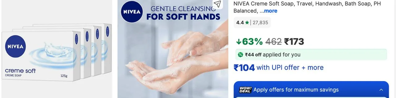 52% Off - Godrej No.1 Goodness Collection Bath Soap (5 x 150 g) at Rs.145