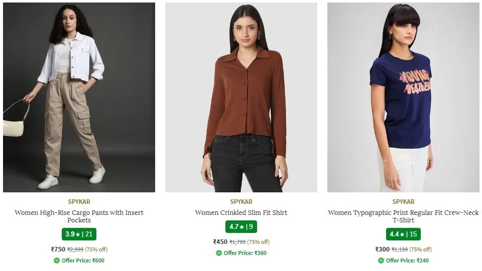 🔥 LOOT - Ajio Loot : Upto 75% Off On Spykar Clothing.
