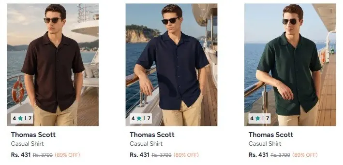 Myntra : Upto 89% Off On Thomas Scott Clothing.