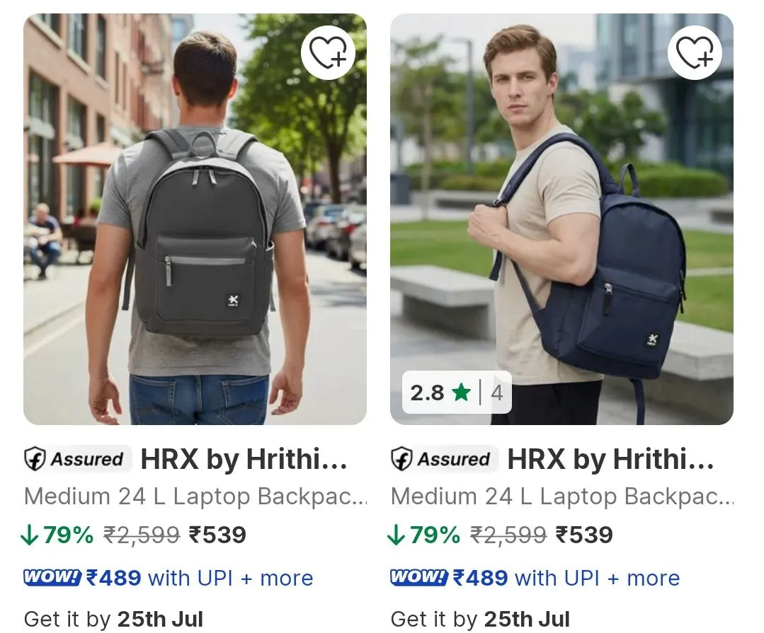 Flipkart | 🛍️Upto 80% Off on HRX Backpacks starts at ₹539