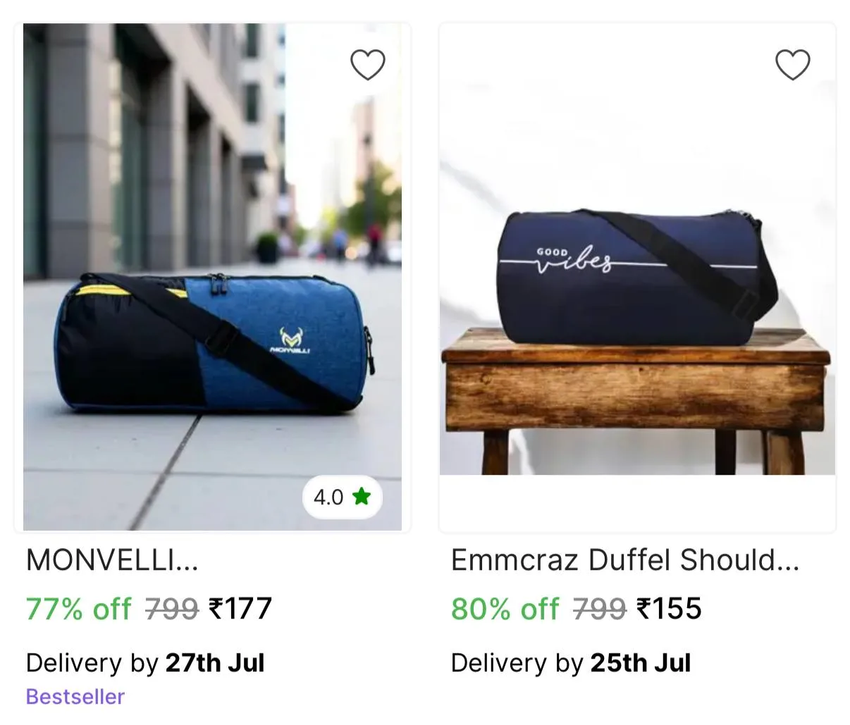 Gym Bags upto 80% off