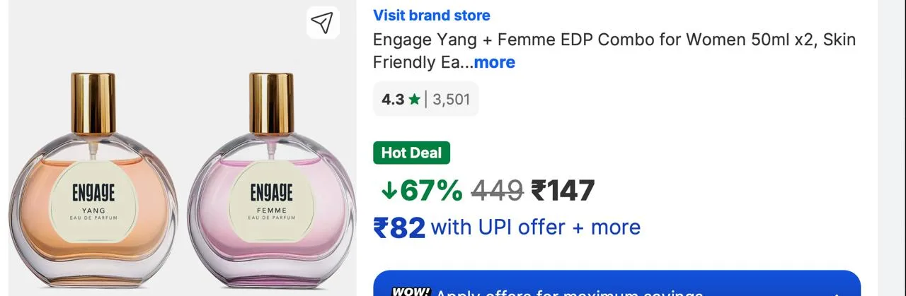 67% Off - Engage Yang + Femme EDP Combo for Women  at Rs.147