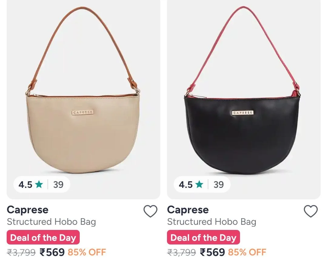 Myntra | Upto 85% Off On Caprese Handbags.