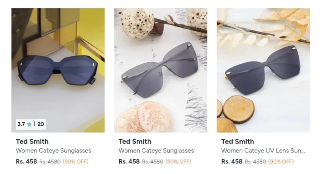 Myntra : Upto 90% Off : Sunglass.