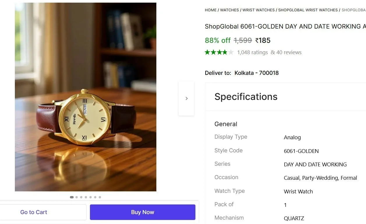 Analog Watch  - For Men @ ₹185