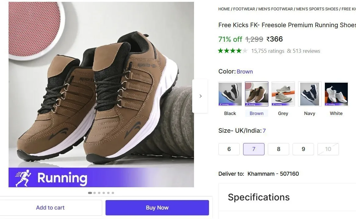 Running Shoes For Men @ ₹366