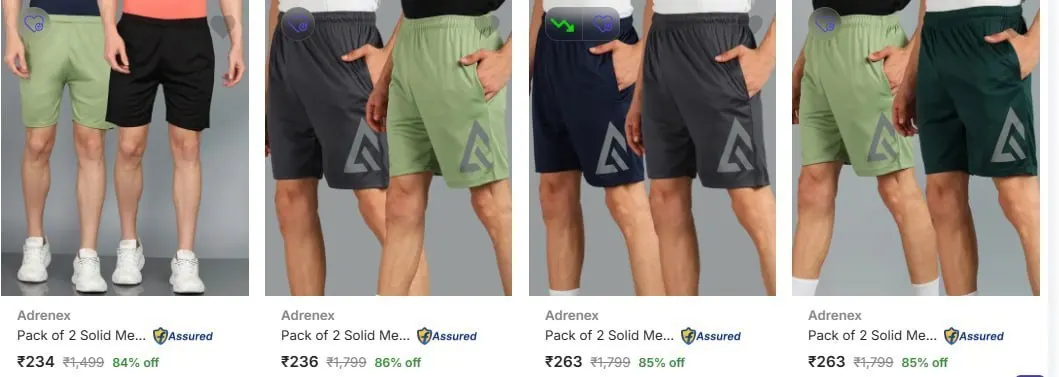 Upto 86% Off - Adrenex Men's Shorts Combo