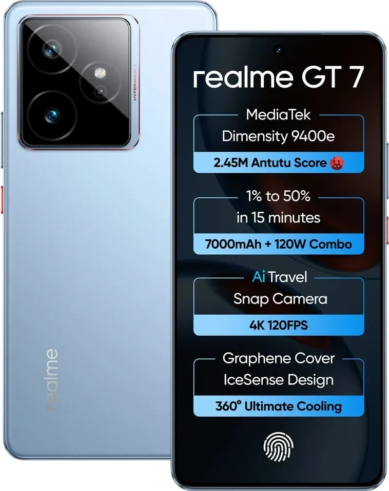realme Gt 7 (Icesense Blue, 256 GB) (8 GB RAM)