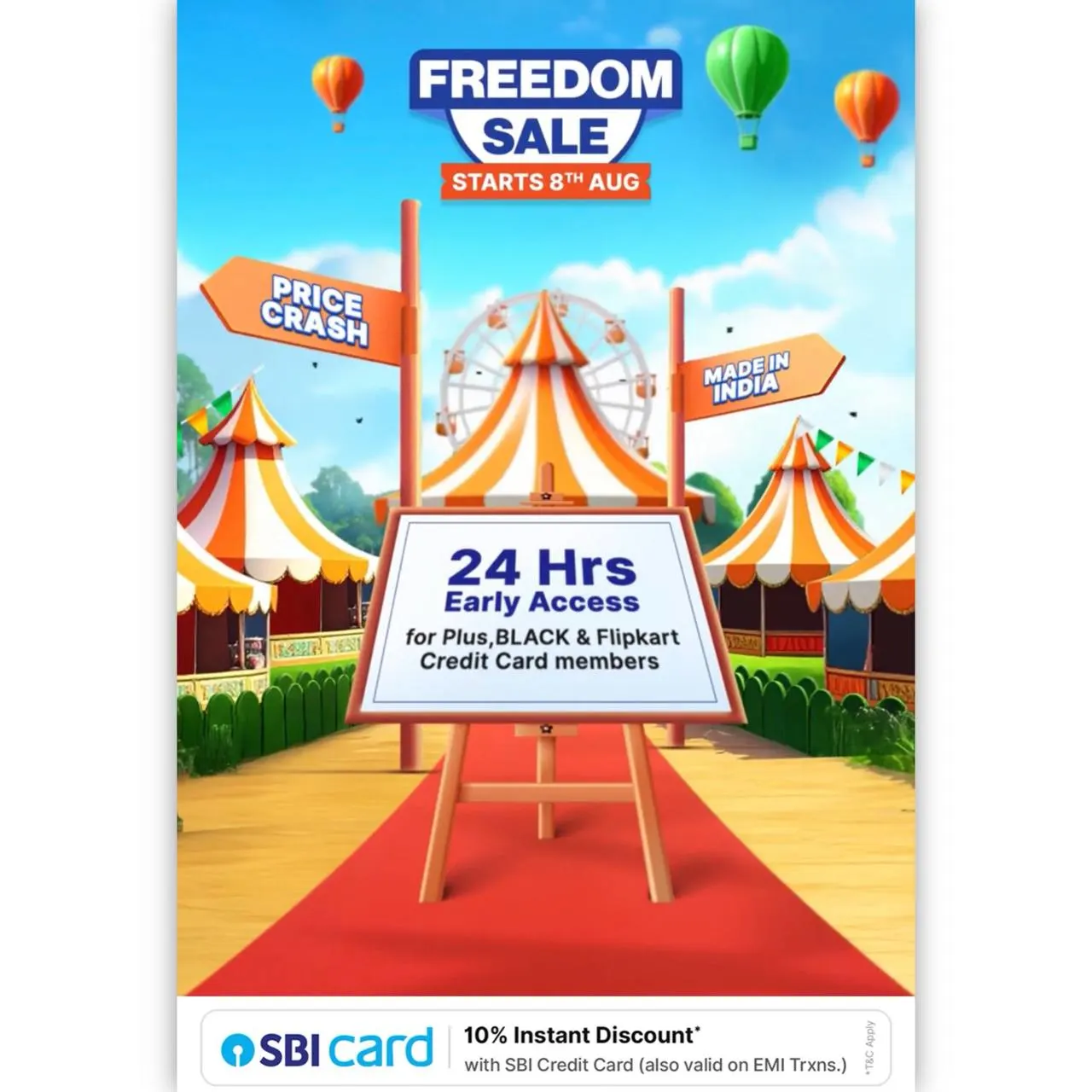 Flipkart Freedom Sale Starts From 8th August