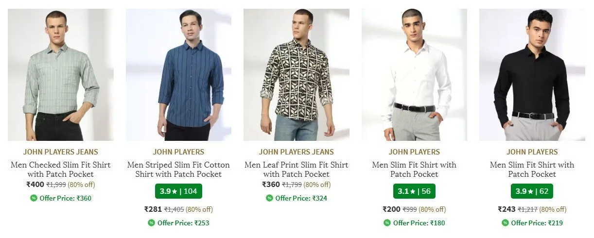 🔥 LOOT - AJIO Loot : 80% Off On John Players Clothing.