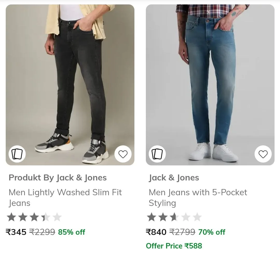 🔥 LOOT - Ajio Loot : Upto 85% Off On Men’s Jeans.