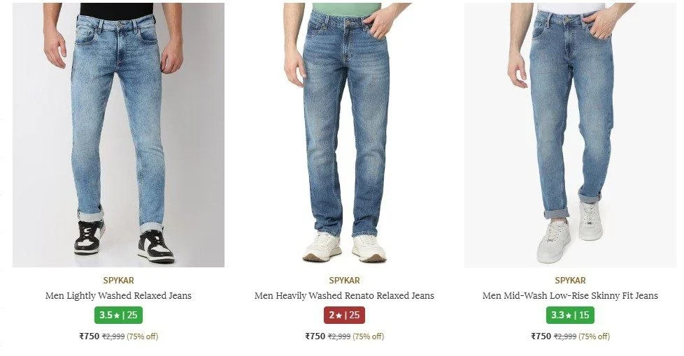 🔥 LOOT - Ajio Loot : Upto 85% Off On Men’s Jeans.