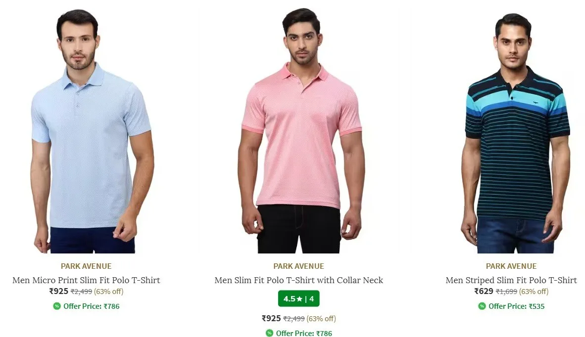 Ajio | Upto. 70% Off On Raymond, Park Avenue & Parx Clothing.