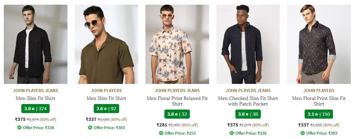🔥 LOOT - AJIO Loot : 80% Off On John Players Clothing.