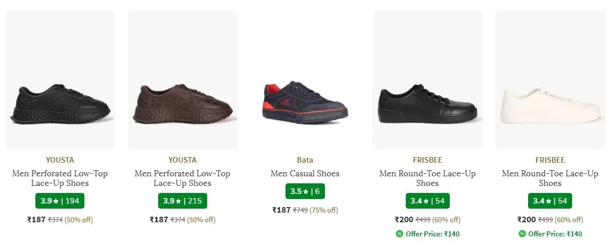 AJIO : Upto 90% Off On Footwears.