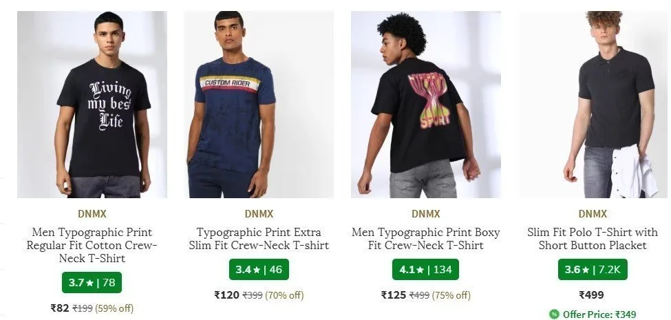 🔥 LOOT - AJIO Loot : DNMX Clothing Starts at 82.