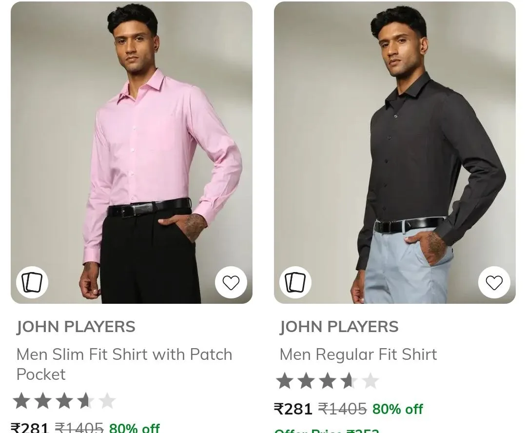 AJIO : Upto 80% Off : John Players Clothing