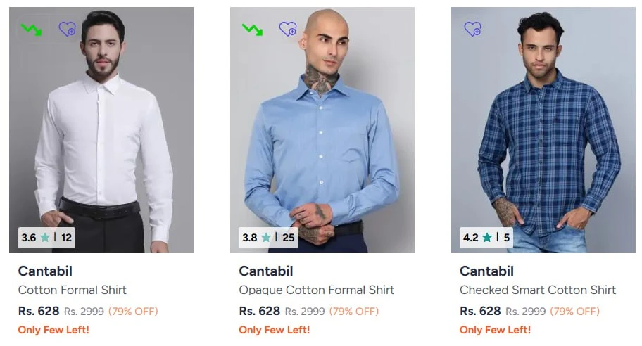 **Myntra | Flat 70-80% Off On Cantabil Clothing.