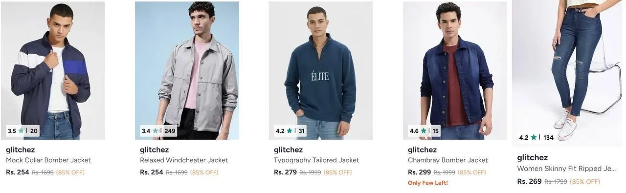 Myntra : Upto 90% off : Glitchez Clothing