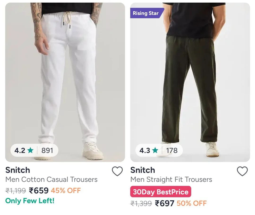 🔥 LOOT - Myntra Loot : Snitch Men’s Cargo Trousers Starts @813