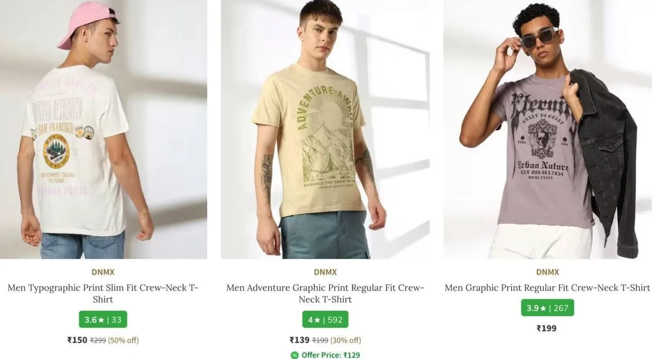 🔥 LOOT - AJIO Loot : Topwear Clothing Under ₹199