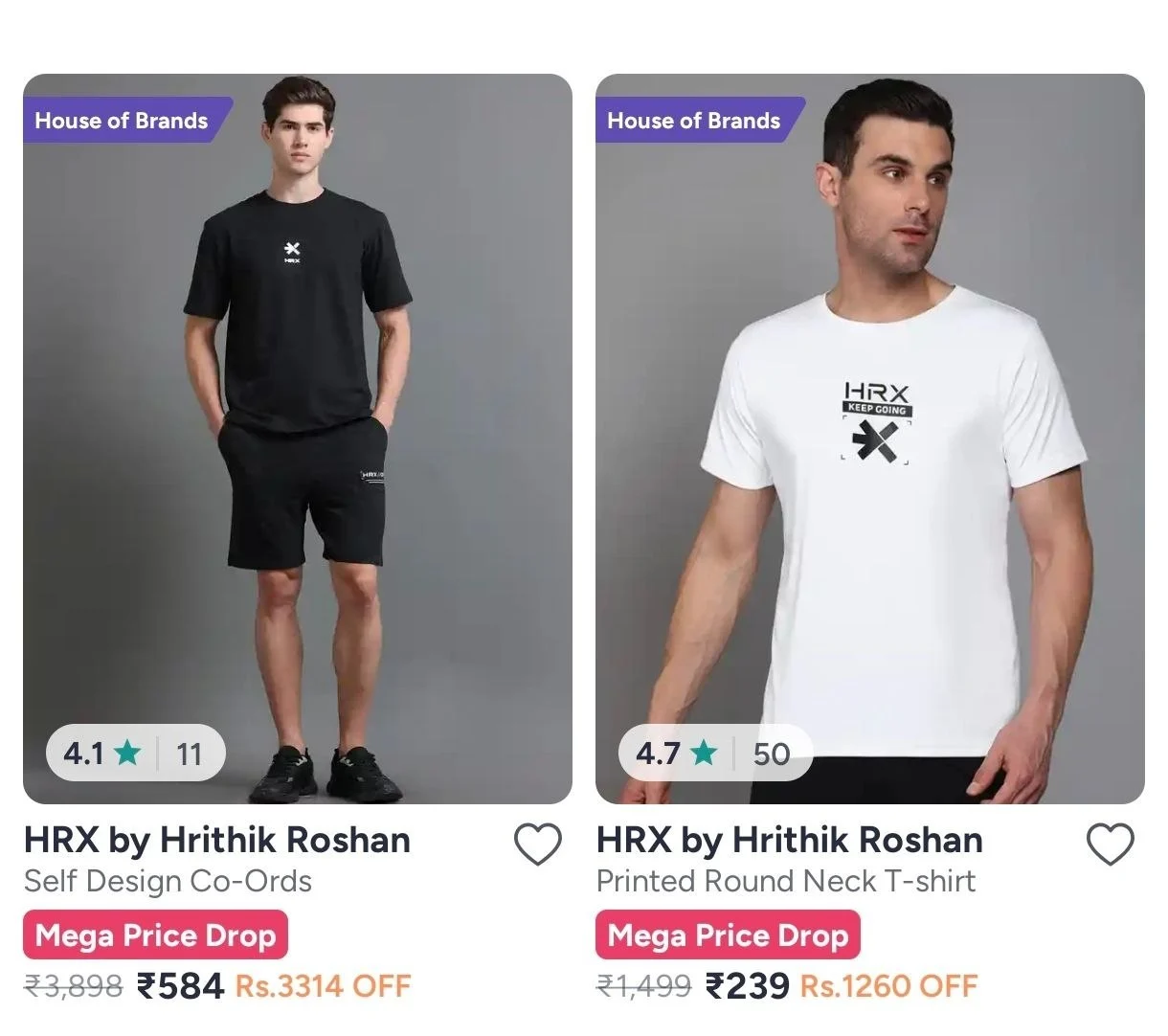 Upto 84% Off On HRX Clothing.