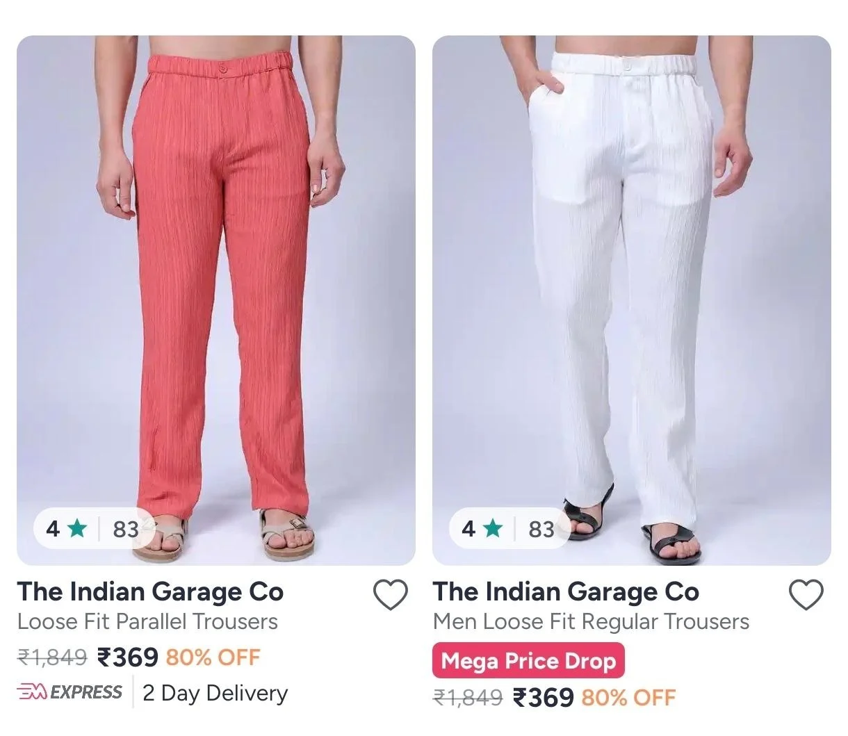Upto 80% Off On The Indian Garage Clothing.