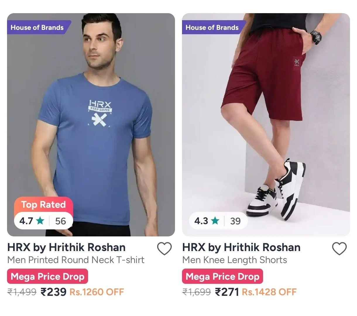 Upto 84% Off On HRX Clothing.