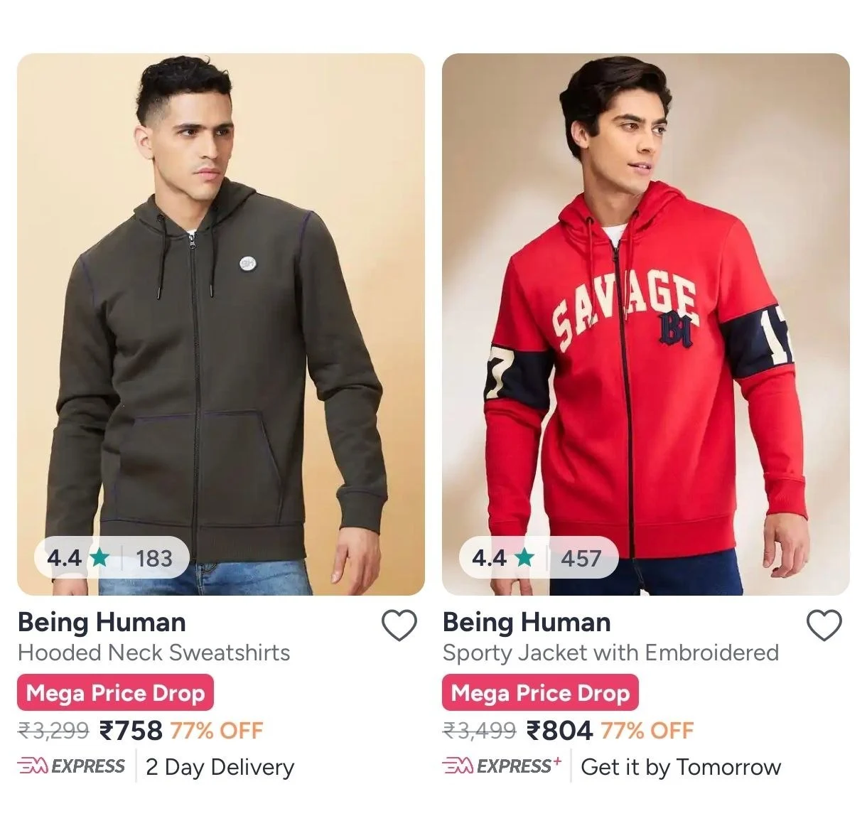 Upto 77% Off On Being Human Clothing.