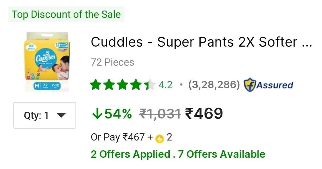 Cuddles Baby Diapers Flat ₹469