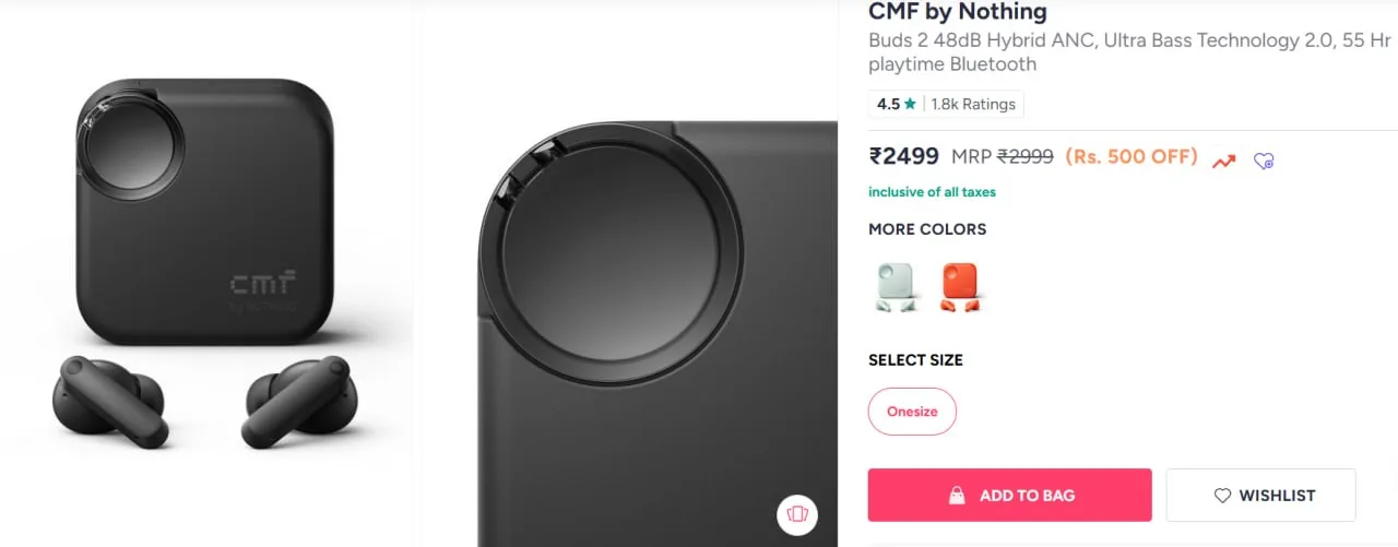 Myntra | CMF By Nothing Buds 2 Dark Grey Only At Rs. 2124 + Bank Offers!! Use Coupon Code: CMFRTF15 To get extra 15 %Off