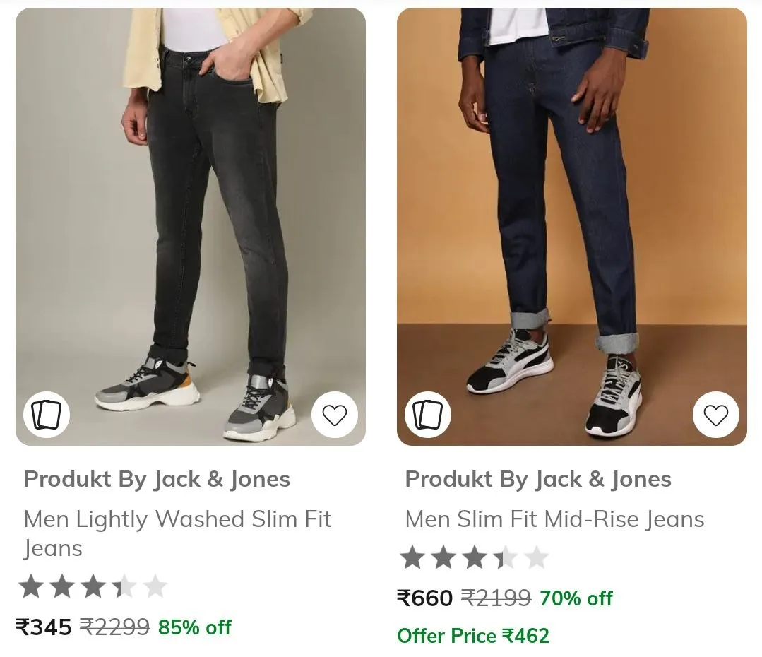 AJIO : Upto 85% Off On Mens Jeans.