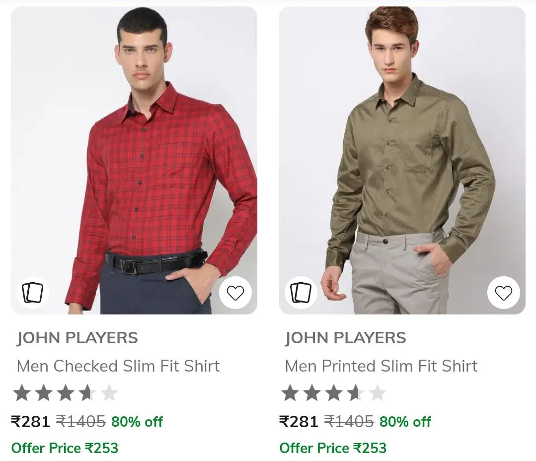 AJIO : Upto 80% Off : John Players Clothing