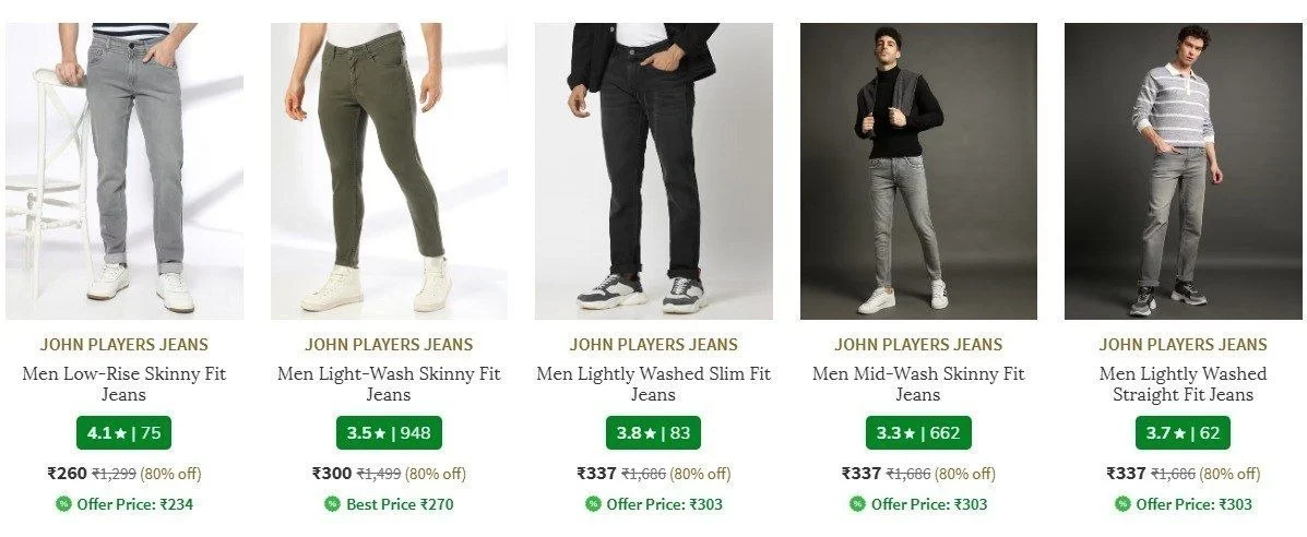 AJIO : Upto 80% Off On John Players Brand Clothing.