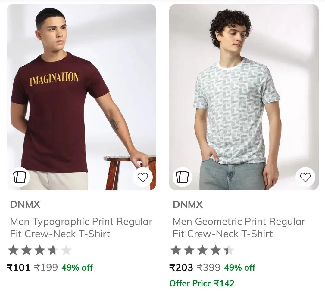 🔥 LOOT - AJIO LOOT : Upto 80% Off On DNMX Clothing.