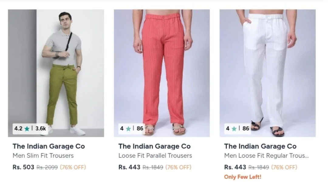 Myntra : Upto 80% Off : The Indian Garage Clothing.