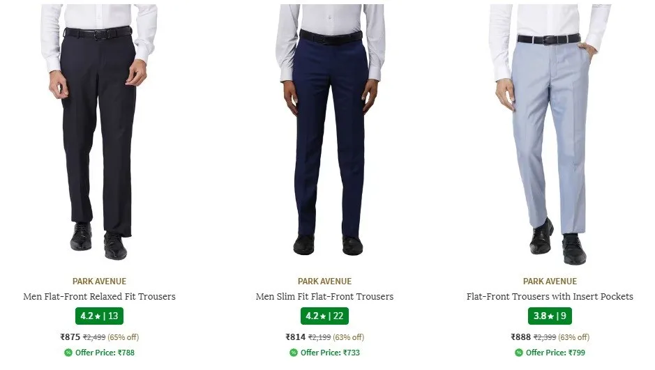 Ajio | Upto. 70% Off On Raymond, Park Avenue & Parx Clothing.
