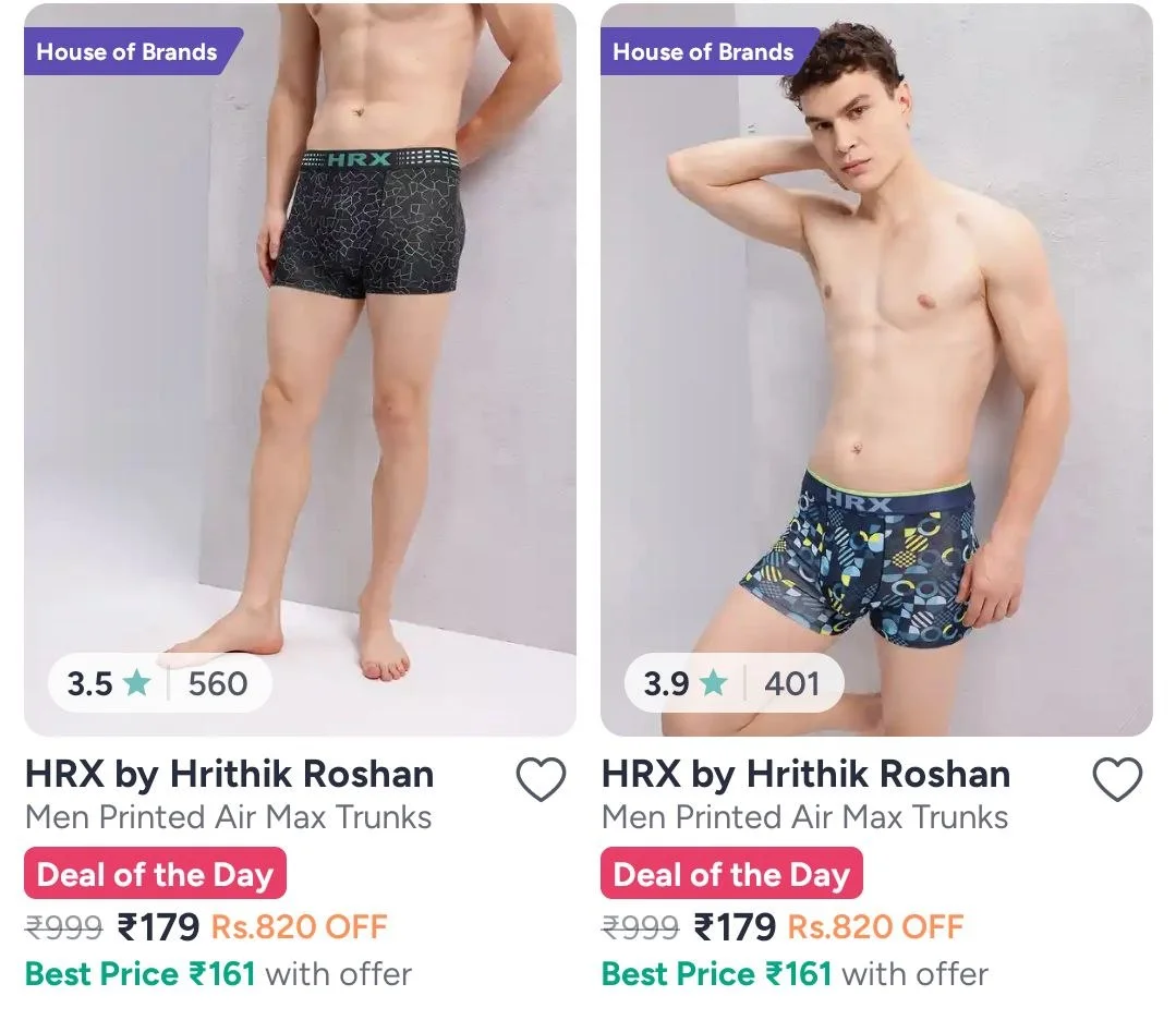 Myntra : Upto 75% Off On HRX Clothing.
