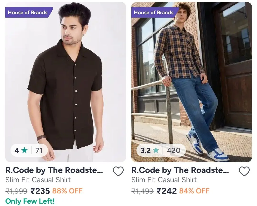 Myntra : Upto 89% Off On Roadster Clothing.