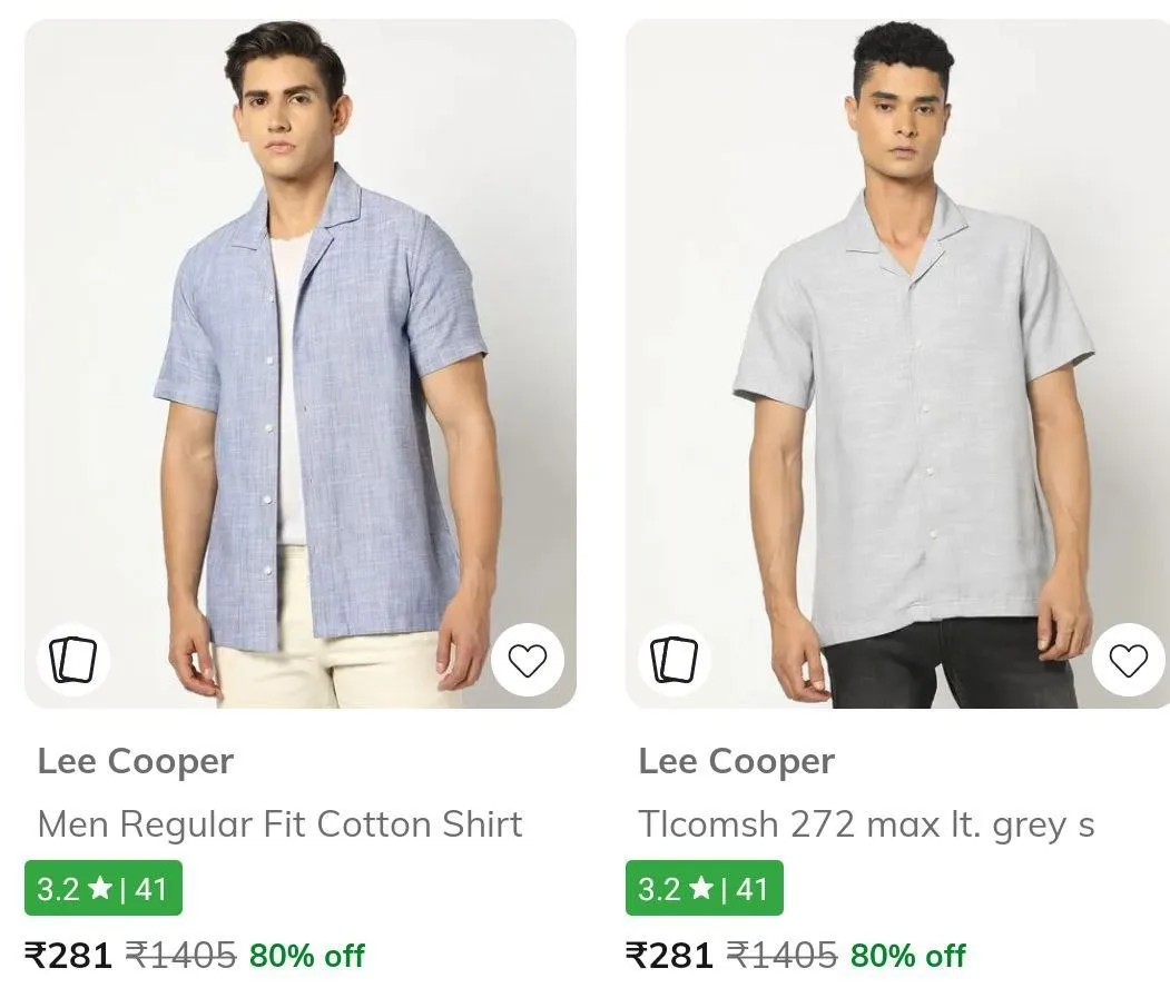🔥 LOOT - AJIO Loot : Upto 82% Off On Lee Cooper Mens Clothing.